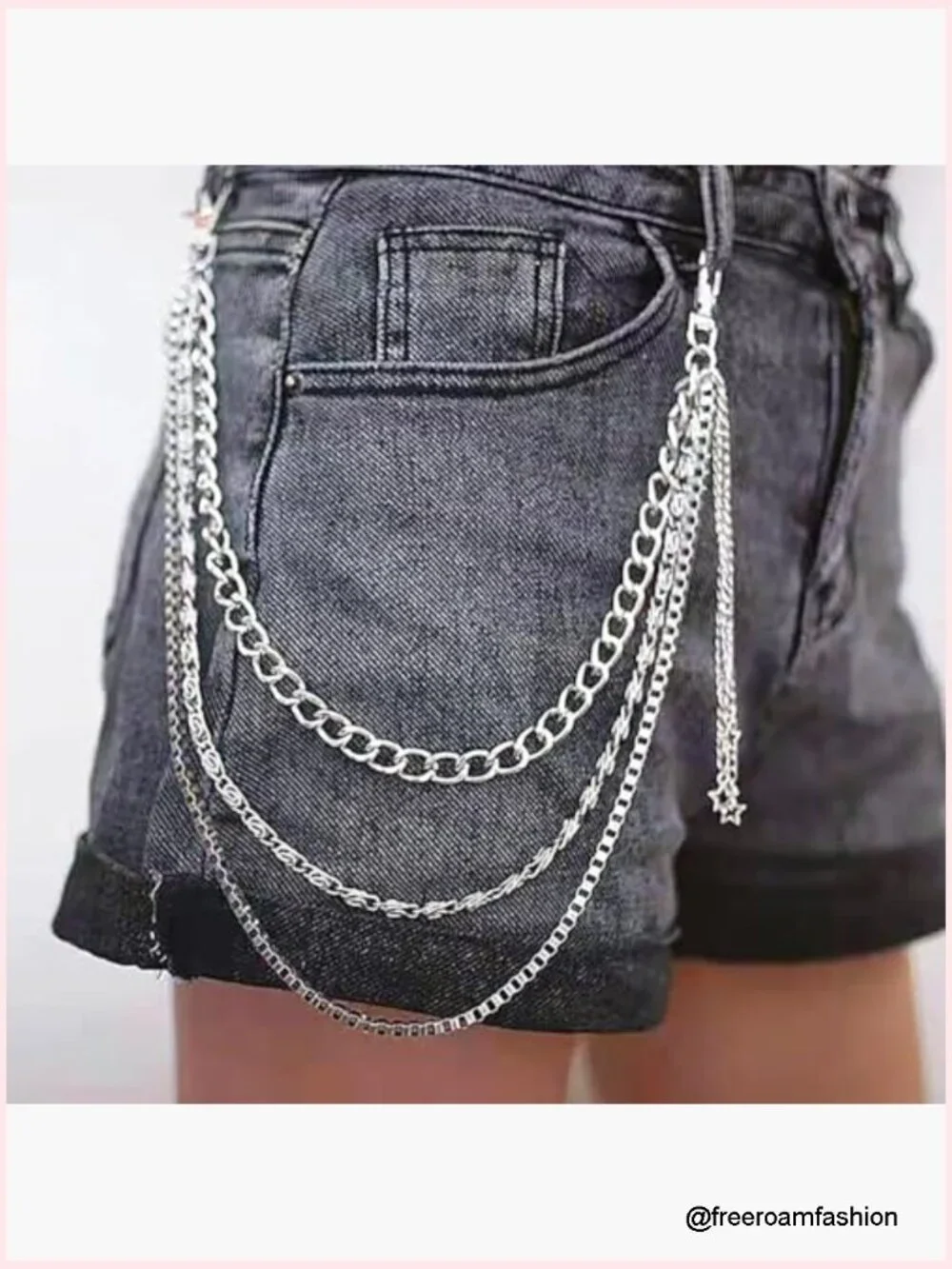 Goth Punk Chain Belt - Chunky Layered Pants Chain for Men & Women